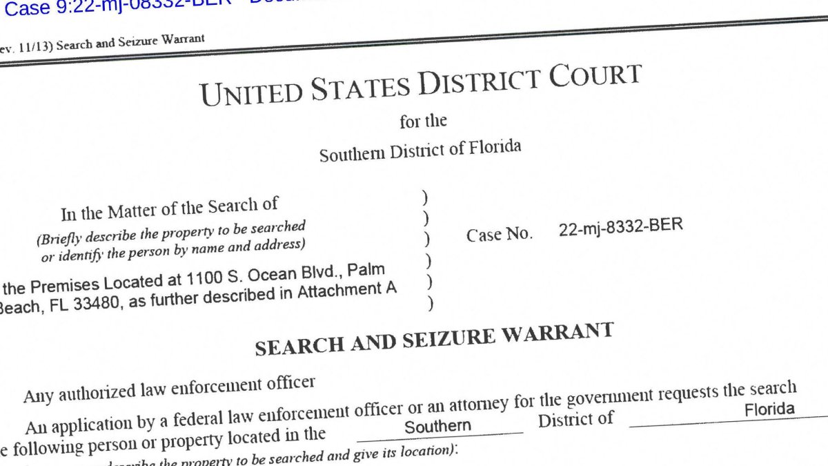 Read the FBI’s Search Warrant for Trump’s Mar-A-Lago Home