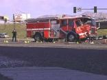 Fire Truck Collides With Truck