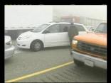 Cars Demolished in Grapevine Crash (RAW)