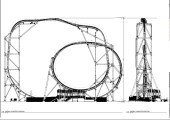 Images of the proposed Eel roller coaster as submitted to the California Coastal Commission by SeaWorld San Diego.