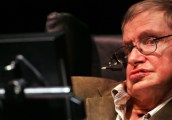 In this March 13, 2007 file photo, Stephen Hawking speaks at Zellerbach Auditorium on the UC Berkeley campusin Berkeley, California. Hawking delivered the annual J. Robert Oppenheimer Lecture in Physics to a sold out crowd.
