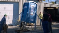 Rocket Fans Cheer as Porta-Potty Blasts Off