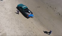 Video shows a shark dead after failed attempts to rescue the animal in Santa Cruz County, California, April 8, 2017.
