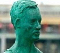 Surfer Freeth Getting Head Back:  A bronze bust of legendary...