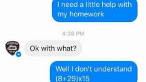 Girl Turns to Police Department for Help on Math Homework
