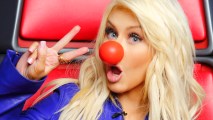 This undated file photo shows Christina Aguilera posing for a photo for "Red Nose Day in 2015. Aguilera is among a long list of musicians who have participated in the daylong fundraising campaign.