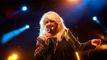 In this June 18, 2016, file photo, rock singer and songwriter Bonnie Tyler performs during her concert in Debrecen, east of Budapest, Hungary. Tyler will perform on the Royal Caribbean