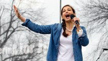 In this Jan. 21, 2017, file photo, Actress Ashley Judd performs on stage during the Women