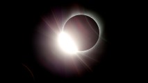 The moon almost totally eclipses the sun during a near total solar eclipse as seen from Salem, Ore., Monday, Aug. 21, 2017.