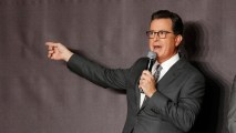 Stephen Colbert is using awkward celebrity pics to raise money for Puerto Rico.