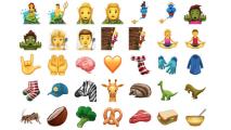 A mock-up of some of the emoji that were released as part of the fifth and latest update.