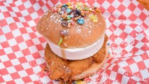 Krispy Kreme Chicken Ice Cream Sandwich: Fried chicken. Doughnuts. Ice cream. Together. Chicken Charlie’s has cracked the code on how to have your dinner and dessert at the same time.