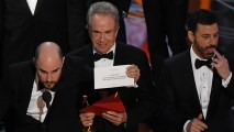In a painful cap to the Academy Awards, Warren Beatty awarded an Oscar to "La La Land" for Best Picture before he realized his mistake. The award was given to "Moonlight".