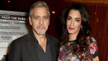 George and Amal Clooney attend the Netflix special screening and reception of The White Helmets hosted by The Clooney Foundation For Justice with George and Amal Clooney, at the Bvlgari Hotel on January 9, 2017 in London, England. The couple is expecting twins any day now.