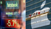 Picture: Apple Stock Hits Record High, Facebook Low