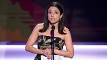 This Jan. 29, 2017, file photo shows Julia Louis-Dreyfus accepting the award for outstanding performance by a female actor in a comedy series for "Veep" at the 23rd annual Screen Actors Guild Awards at the Shrine Auditorium & Expo Hall in Los Angeles.