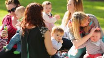 In this file photo, children play as a mothers group meets at a local park on May 13, 2014 in Melbourne, Australia.