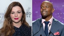 Actors Amber Tamblyn, left, and Terry Crews