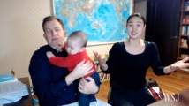 A screengrab of a Wall Street Journal interview with Robert Kelly and his wife Kim Jung-A.