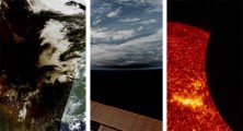 Views of the total solar eclipse from space on Monday Aug. 21, 2017.