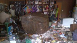 Boulder Smashes into Poway Home