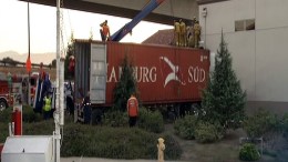Big Rig Crashes Into Caltrans Building
