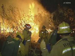 Brush Fire Burns on Border of Duarte and Azusa