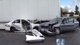 Six Injured in 71 Freeway Big Rig Crash