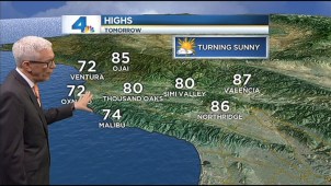 Expect a few degrees of relief from the heat this week as temperatures drop a bit with clouds expected to hover over coastal areas of Southern California. NBC4's Fritz Coleman has the forecast for Monday afternoon, May 20, 2013.