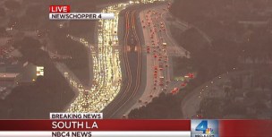 Motorcycle, Vehicle Collide on 105 Freeway