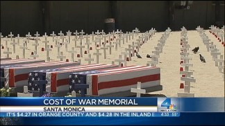 Memorial Day in SoCal: Crosses Dot Santa Monica Beach