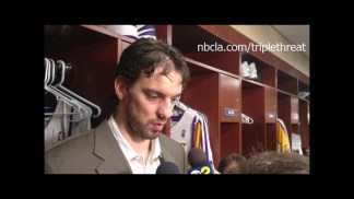 Video: Lakers' Gasol Answering Questions After Concussion