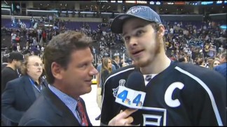 Dustin Brown Ambushes On-Ice Interview