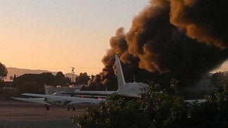 Private Jet Crashes, Burns at Santa Monica Airport