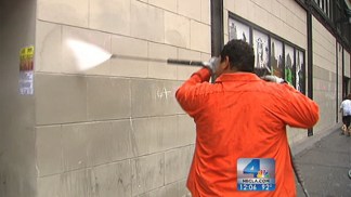 "Chalk Walk" Cleaned Up in Downtown Los Angeles