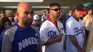 Dodgers, Giants Fans Attend Vigil