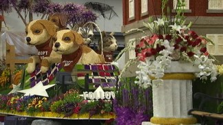 Final Touches on the Rose Parade Floats
