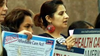 Health Care Law Hearings Prompt Protest in Los Angeles