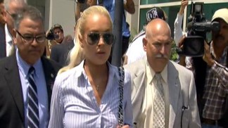 Raw Video: Lohan Exits Court