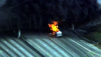 Images of 60 Freeway Tanker Fire
