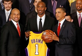 Kobe, Khloe Meet Obama on Lakers Day