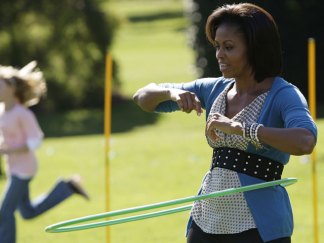 Michelle Obama Hula Hoops