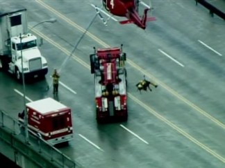 Raw Aerial Video: Dramatic Dog Rescue