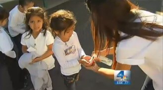 Elementary Students Practice Flu Prevention