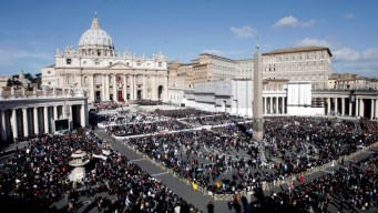 Faithful File into St. Peter's for Historic Papal Inauguration