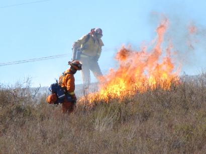 Crew working on a burn Crew working on a burn