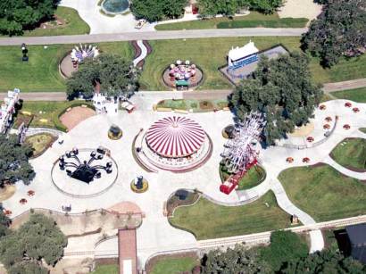 An aerial view of Neverland Ranch 