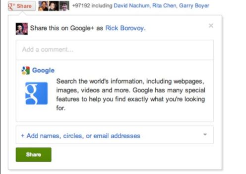 Google Launches Google+ Share Button 