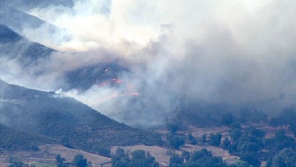 Big Rig Fire Starts 50-Acre Brush Fire Near Castaic