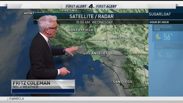 <p>A marine layer will keep skies mostly cloudy, drop temperatures and bring a slight chance of drizzle. Fritz Coleman has your First Alert Forecast on Wednesday, Sept. 20, 107.</p>